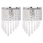 Safavieh Tilly Chrome 10 Inch H Beaded Wall Sconce, LIT4433 - Chrome/Clear (Set of 2)