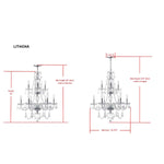 Safavieh Aura 9 Light 26 Inchdia Adjustable Beaded Chandelier, LIT4434 - Chrome/Clear