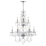 Safavieh Aura 9 Light 26 Inchdia Adjustable Beaded Chandelier, LIT4434 - Chrome/Clear