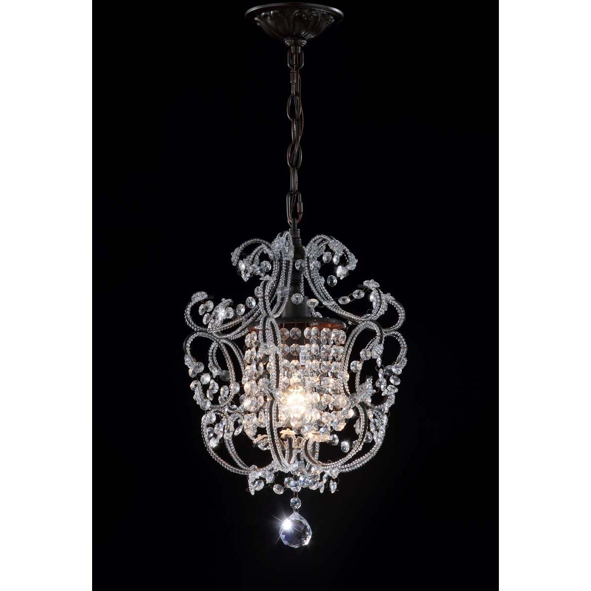 Safavieh Luna 1 Light Brown 12 Inch Dia Adjustable Chandelier, LIT4437 - Brown