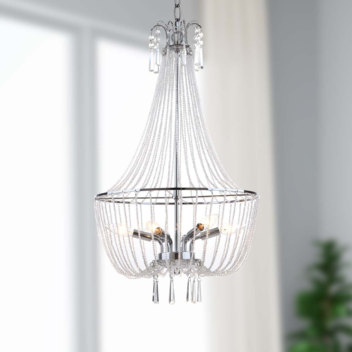 Safavieh Berlin 6 Light Chrome 17.5, LIT4439 - Chrome