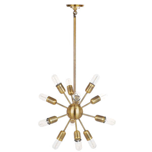 Safavieh Raging 12 Light Gold 17.5 Inch Dia Solace Pendant, LIT4475