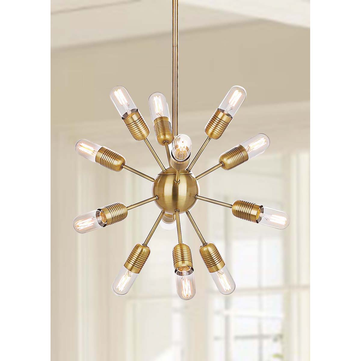 Safavieh Raging 12 Light Gold 17.5 Inch Dia Solace Pendant, LIT4475 - Gold