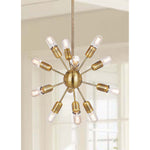 Safavieh Raging 12 Light Gold 17.5 Inch Dia Solace Pendant, LIT4475 - Gold