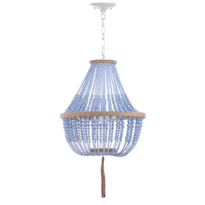 Safavieh Lush Kristi 3 Light 16.5 Inch Dia Blue Beaded Pendant, LIT4477