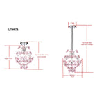 Safavieh Raz Floral 1 Light 11.75 Inch Dia Pendant, LIT4487 - Chrome/Pink