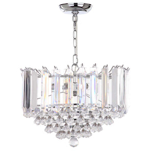 Safavieh Hampton 2 Light Chrome 16.5 Inch Dia Glass Pendant, LIT4490