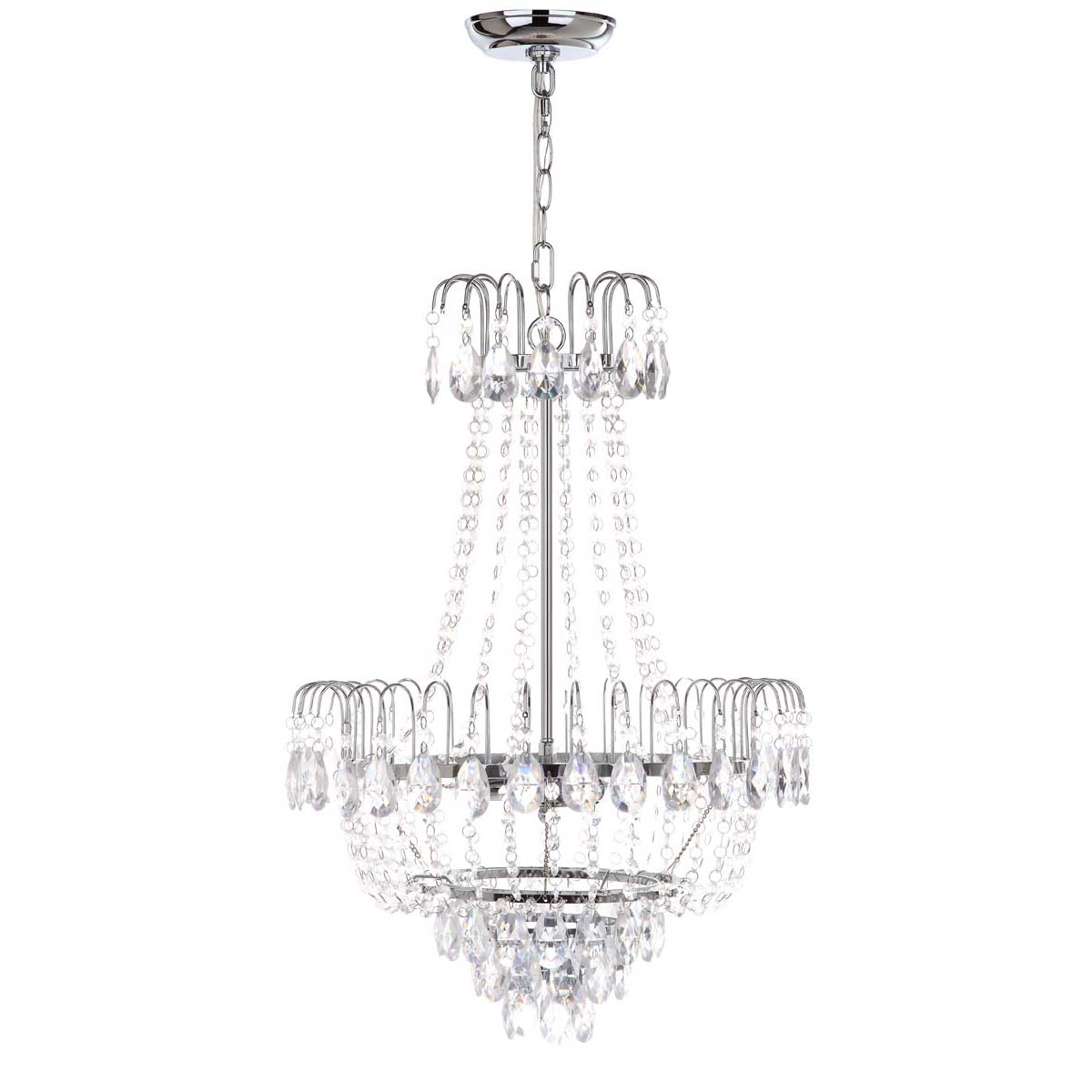 Safavieh Sonja 3 Light Chrome 18 Inch Dia Pendant, LIT4491 - Chrome/Clear