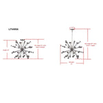 Safavieh Starburst Sputnik 20 Light Chrome 31 Inch Dia Pendant, LIT4495 - Chrome