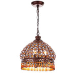 Safavieh Sultan Jeweled 3 Light Bronze 13.5 Inch Dia Pendant, LIT4496 - Dark Bronze/Amber