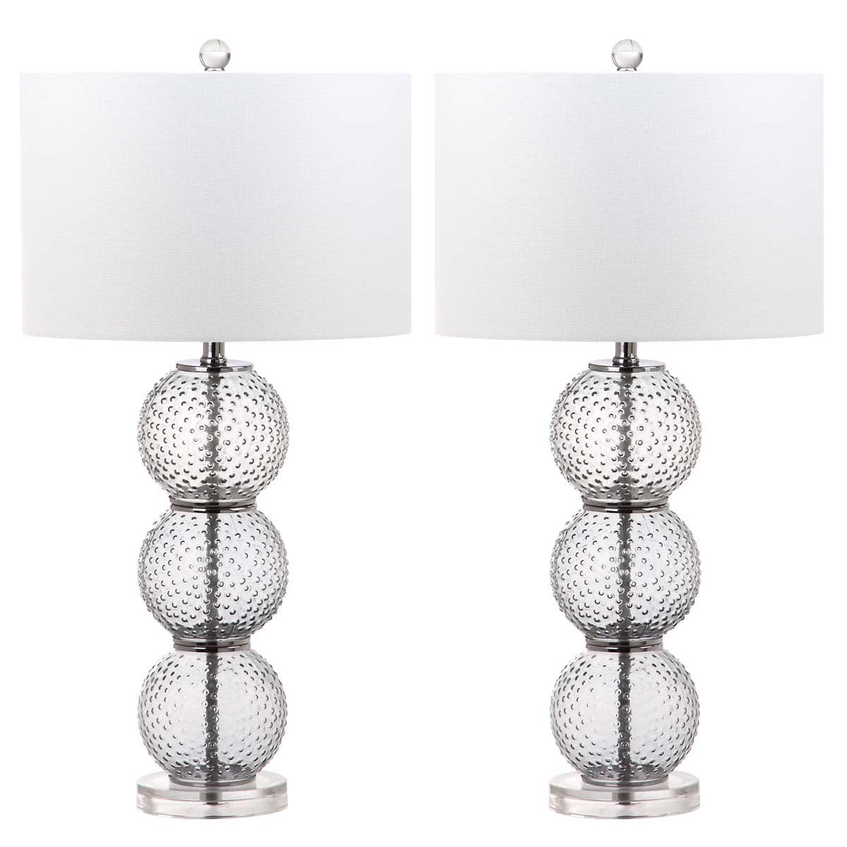Safavieh Port Robert 28.5 Inch H Glass Table Lamp, LIT4506 - Smoke (Set of 2)