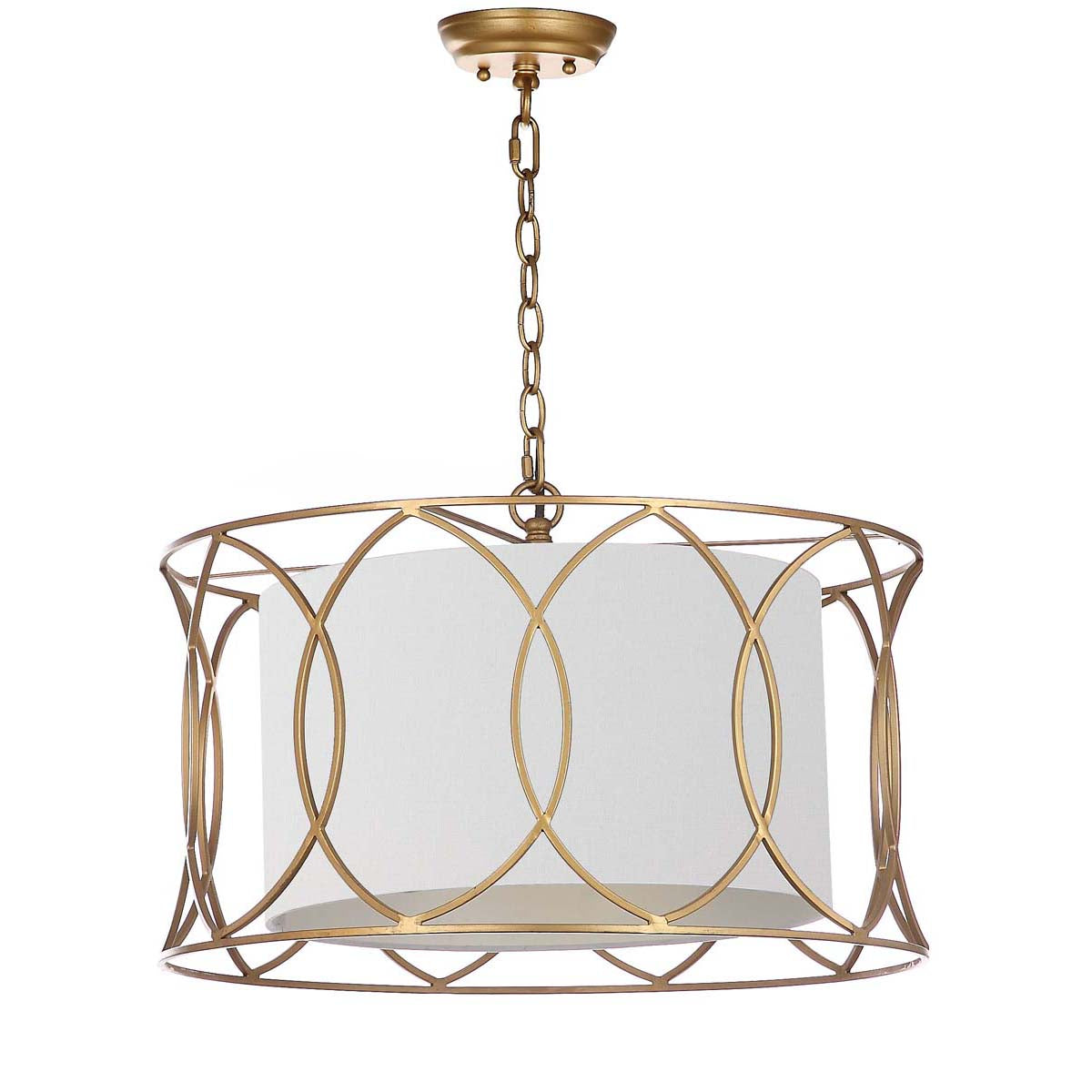 Safavieh Silas 21.5 Inch Dia Adjustable Pendant Lamp , LIT4520 - Gold