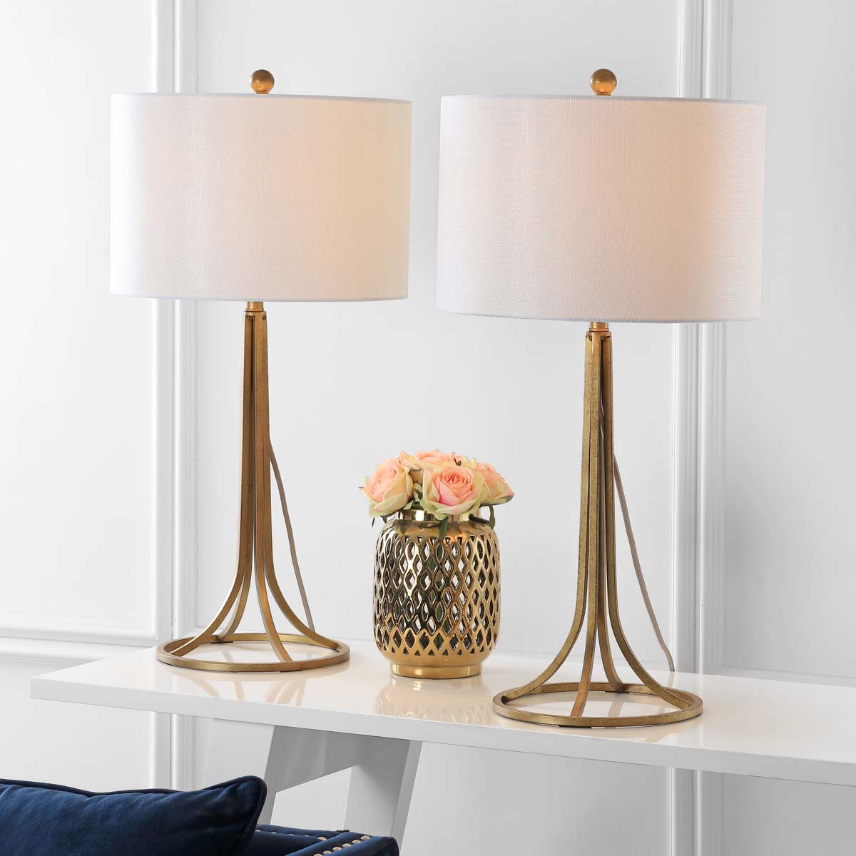 Safavieh Mckenna 30 Inch H Table Lamp, LIT4527 - Antique Bronze (Set of 2)