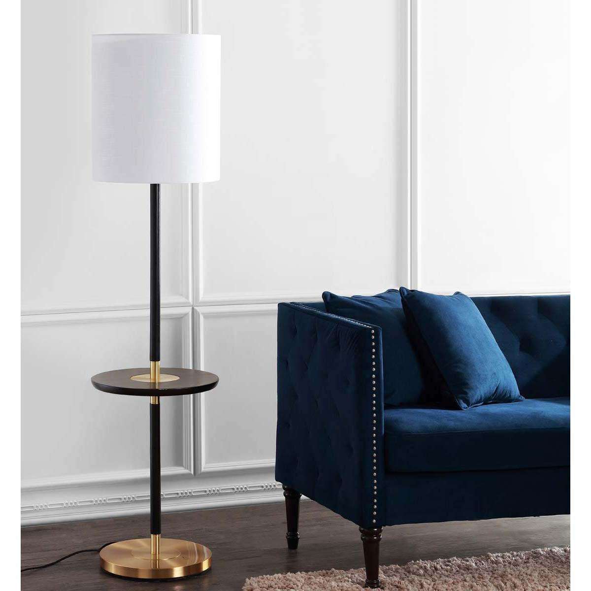 Safavieh Janell 65 Inch H End Table Floor Lamp, LIT4529 - Black