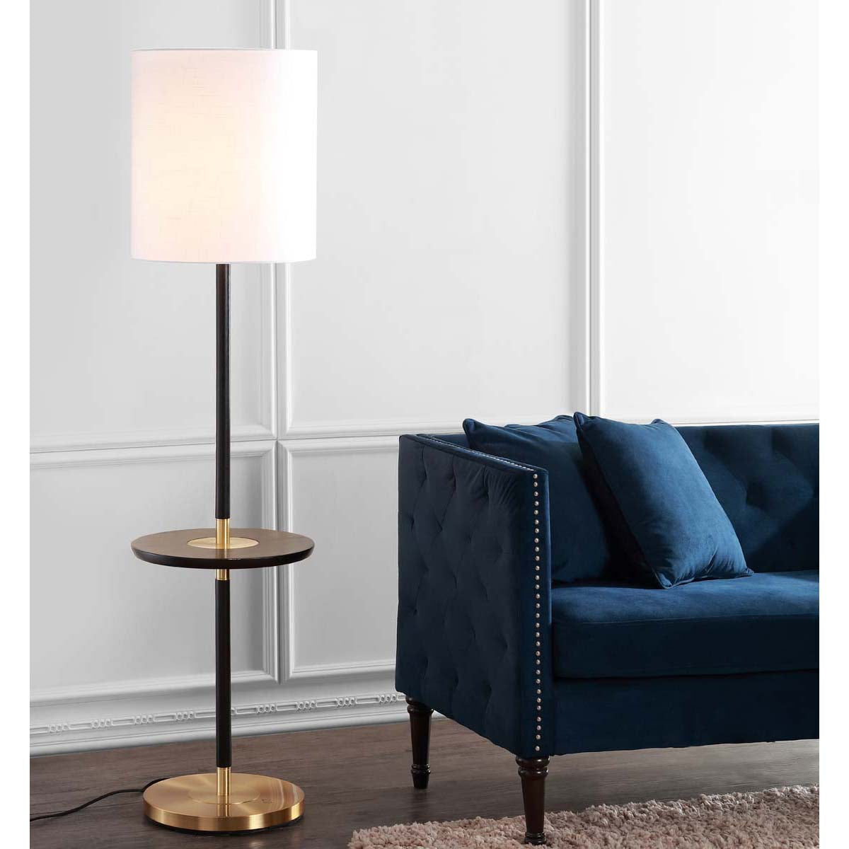 Safavieh Janell 65 Inch H End Table Floor Lamp, LIT4529 - Black