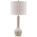 Safavieh Mae 30.5 Inch H Long Neck Ceramic Table Lamp , LITS4091 - Light Grey
