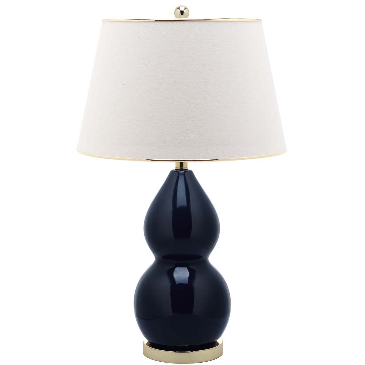 Safavieh Jill 26.5 Inch H Double  Gourd Ceramic Lamp , LITS4093 - Navy