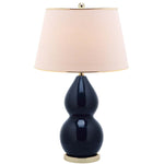 Safavieh Jill 26.5 Inch H Double  Gourd Ceramic Lamp , LITS4093 - Navy