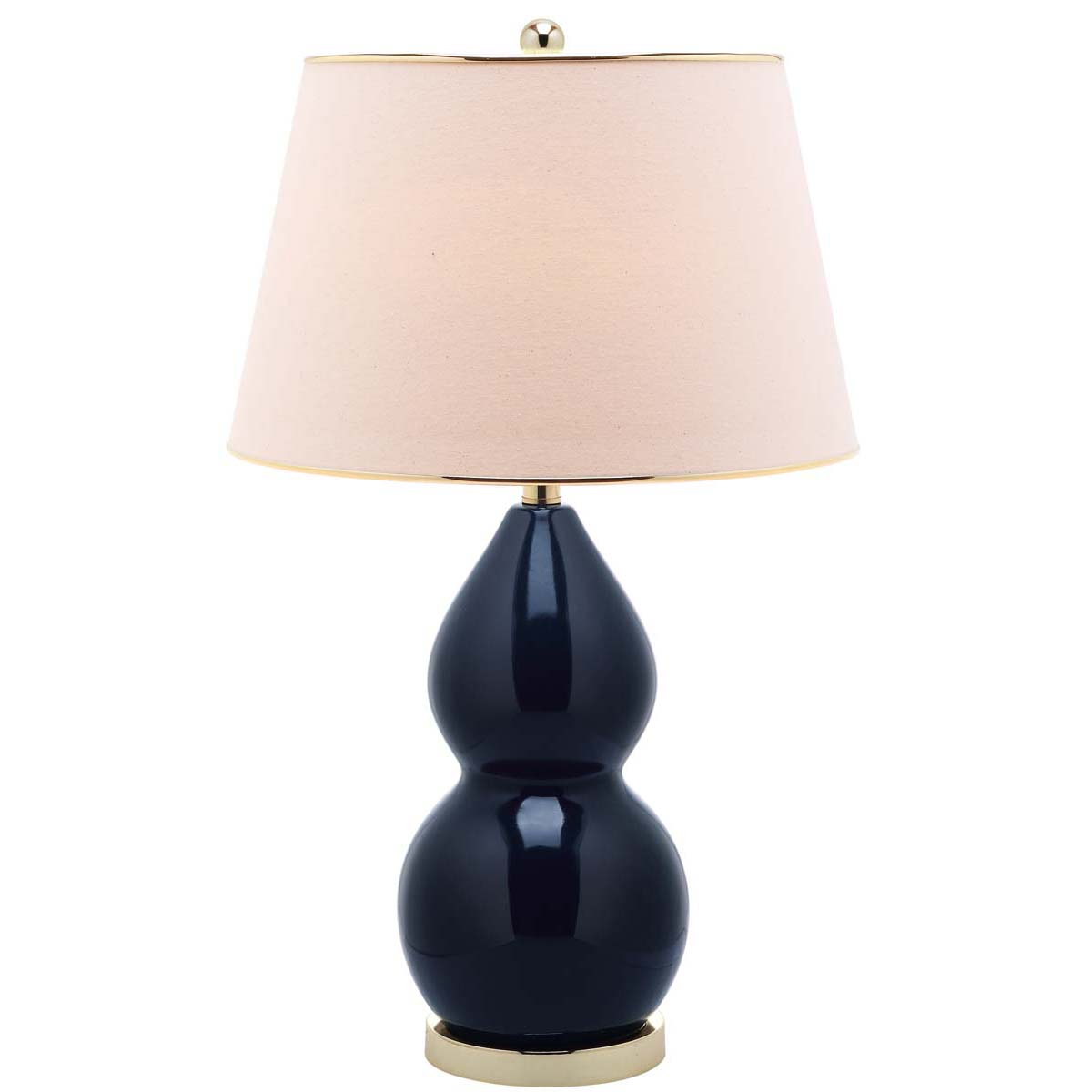 Safavieh Jill 26.5 Inch H Double  Gourd Ceramic Lamp , LITS4093 - Navy