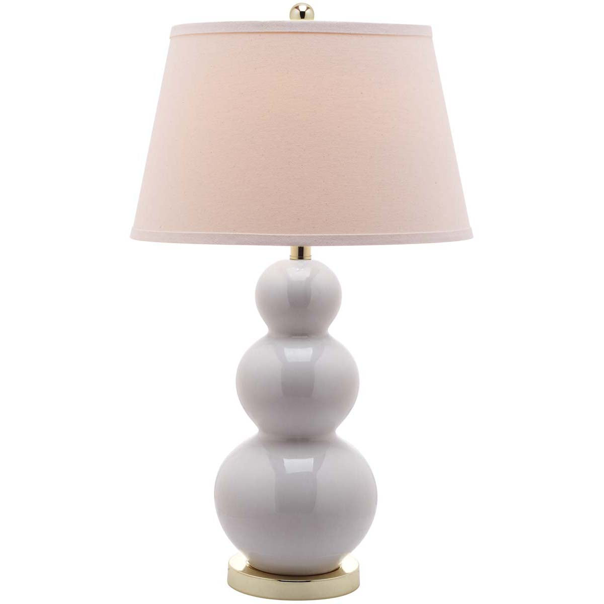 Safavieh Pamela 28 Inch H Triple Gourd Ceramic Lamp , LITS4095 - White