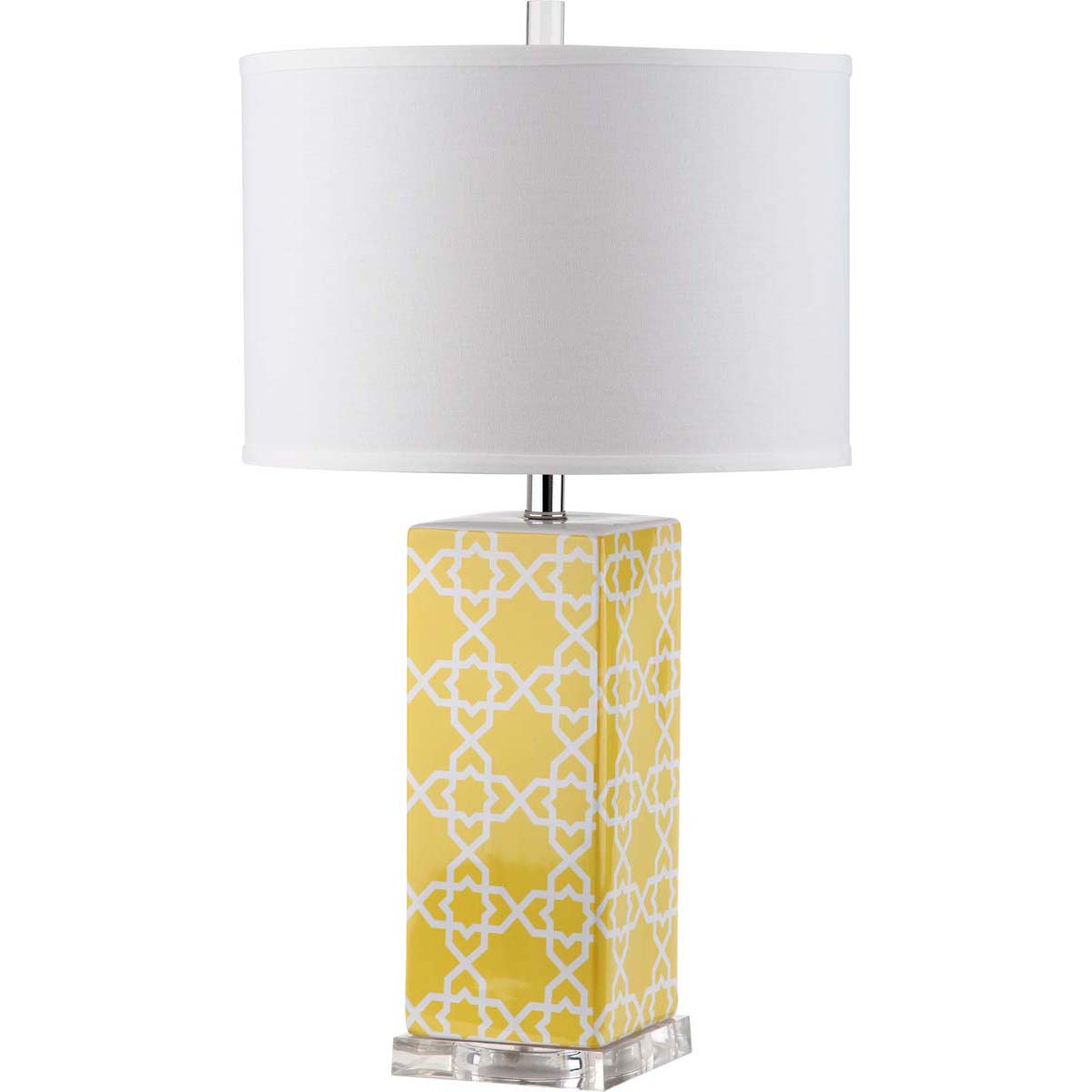 Safavieh Quatrefoil 27 Inch H Table Lamp , LITS4133 - Yellow
