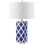 Safavieh Garden 27 Inch H Lattice Table Lamp , LITS4134 - Navy