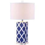 Safavieh Garden 27 Inch H Lattice Table Lamp , LITS4134 - Navy