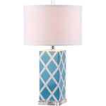 Safavieh Garden 27 Inch H Lattice Table Lamp , LITS4134 - Light Blue