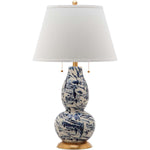 Safavieh Color Swirls  28 Inch H Glass Table Lamp , LITS4159 - Navy / White