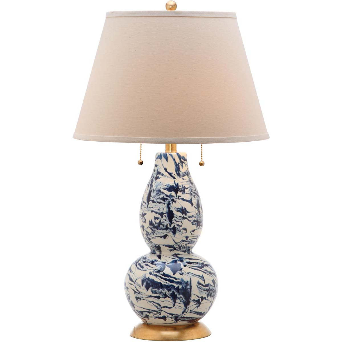 Safavieh Color Swirls  28 Inch H Glass Table Lamp , LITS4159 - Navy / White