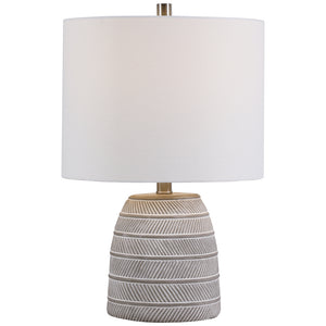 Decor Market Concrete Base Table Lamp - Accented With Brushed Nickel Plated Details