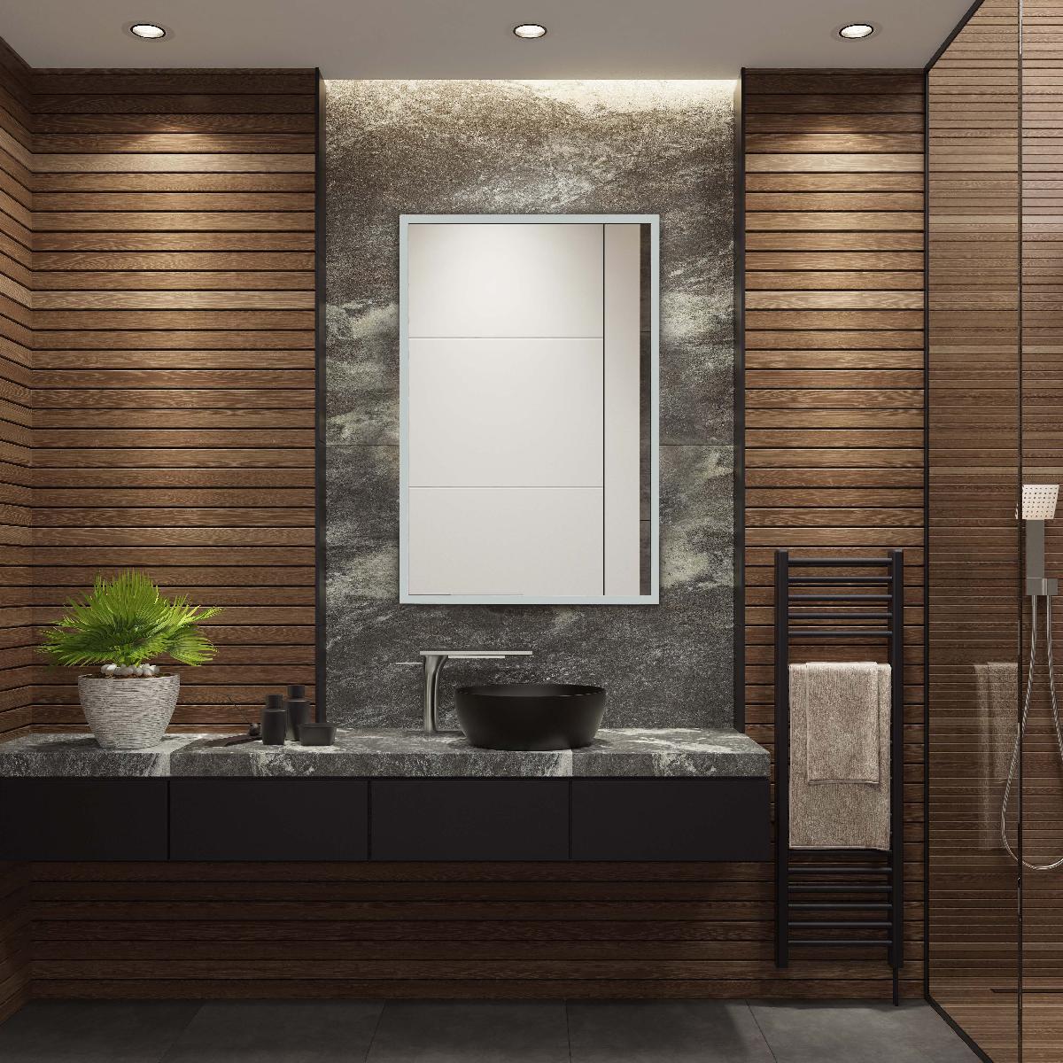 Safavieh Houston 24 LED Mirror, Silver / White - Silver / White