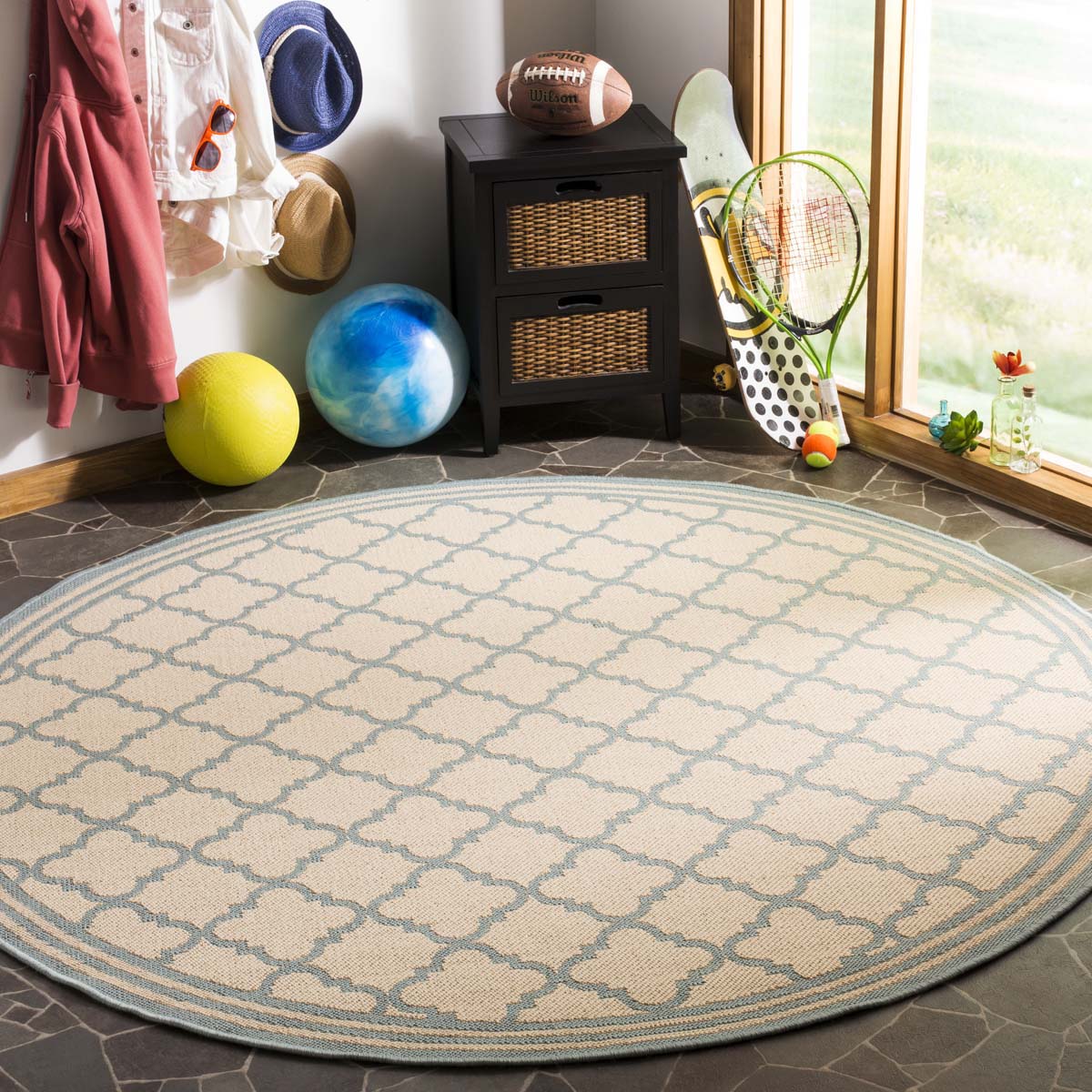 Safavieh Linden 100 121 Rug, LND121 - Cream / Aqua