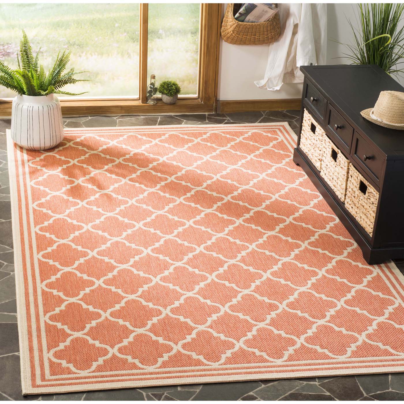 Safavieh Linden 121 Rug, LND121 - Rust / Creme