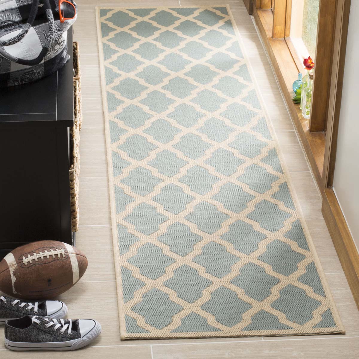 Safavieh Linden 100 122 Rug, LND122 - Aqua / Cream