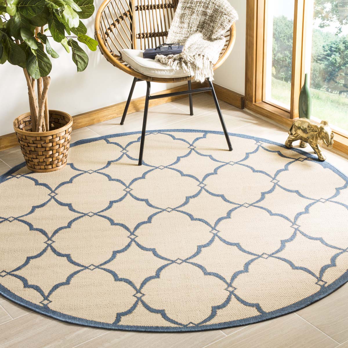 Safavieh Linden 100 125 Rug, LND125 - Cream / Blue