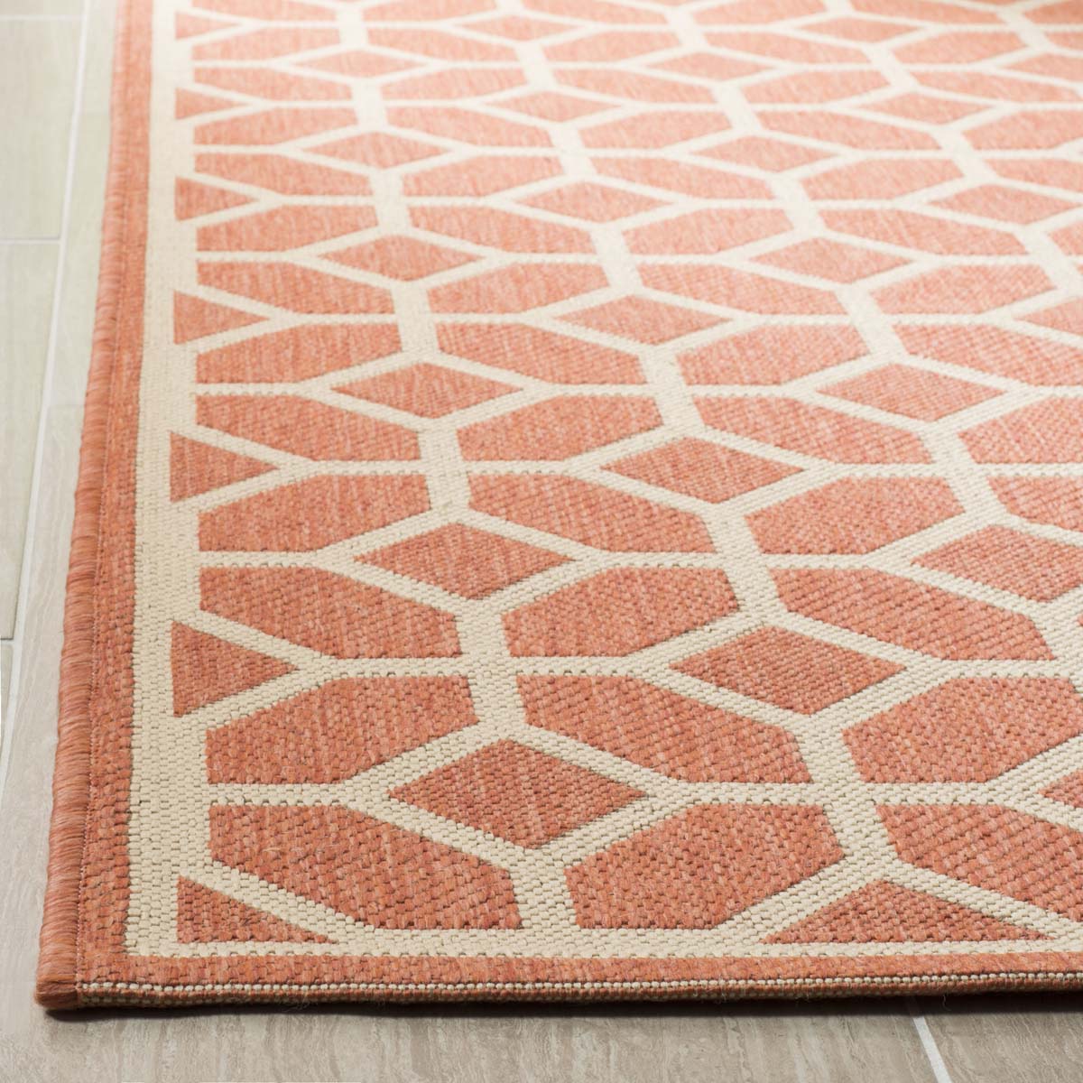 Safavieh Linden 100 127 Rug, LND127 - Rust / Creme