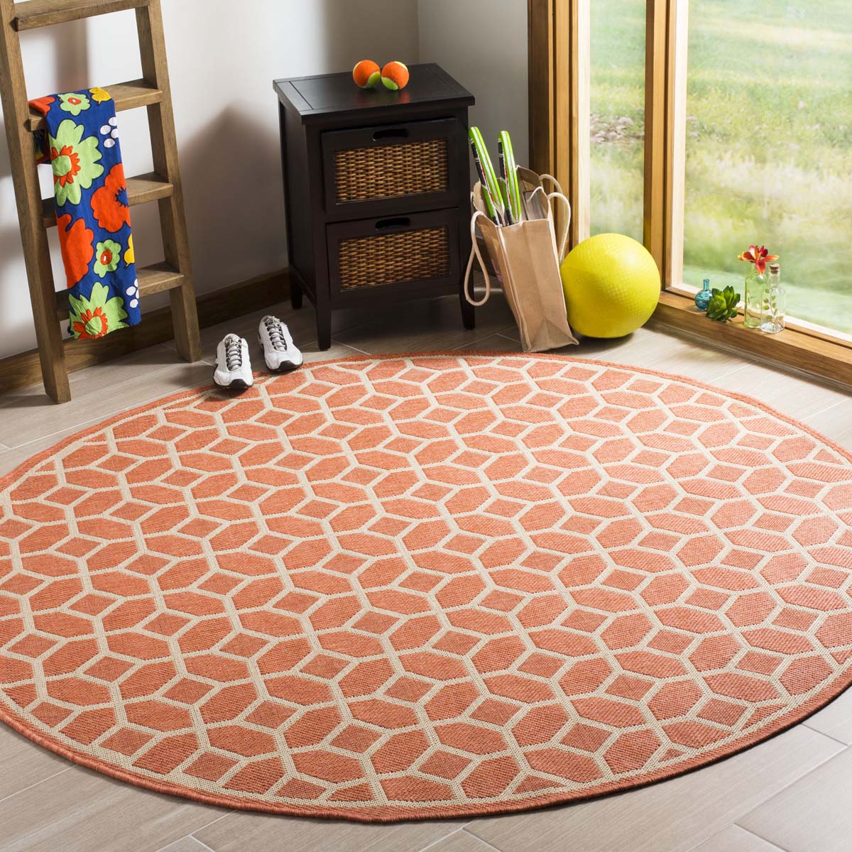 Safavieh Linden 100 127 Rug, LND127 - Rust / Creme