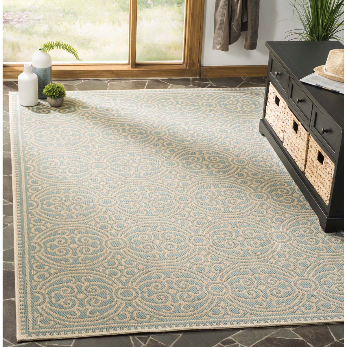 Safavieh Linden 100 134 Rug, LND134 - Cream / Aqua