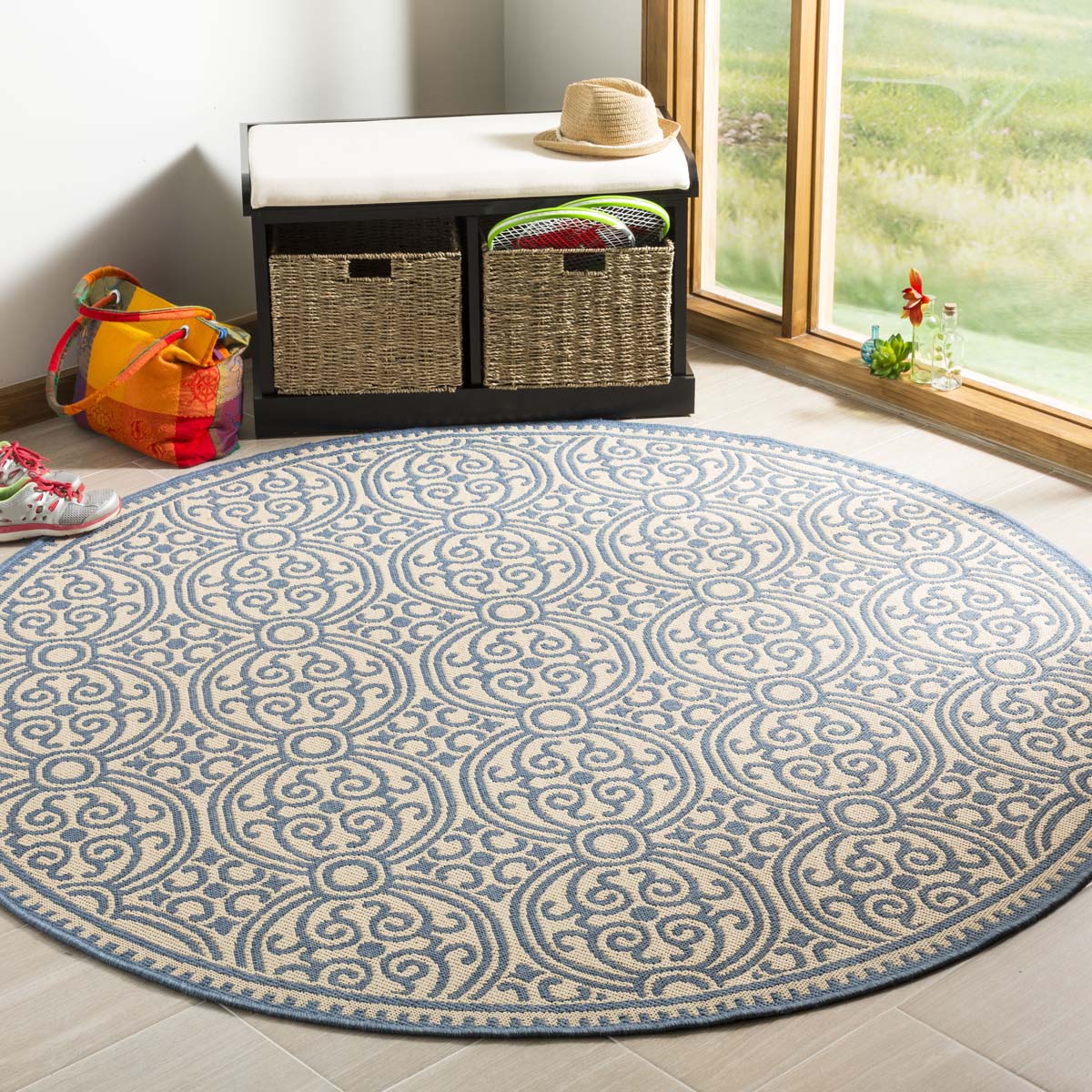 Safavieh Linden 100 134 Rug, LND134 - Blue / Creme