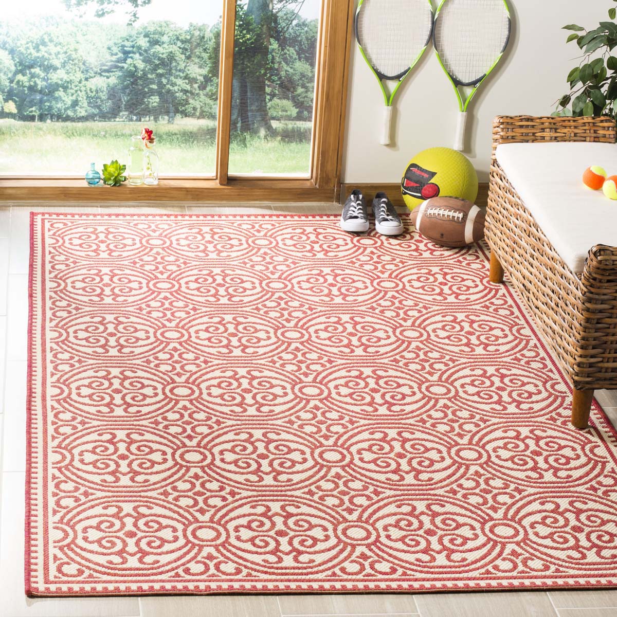 Safavieh Linden 100 134 Rug, LND134 - Red / Creme