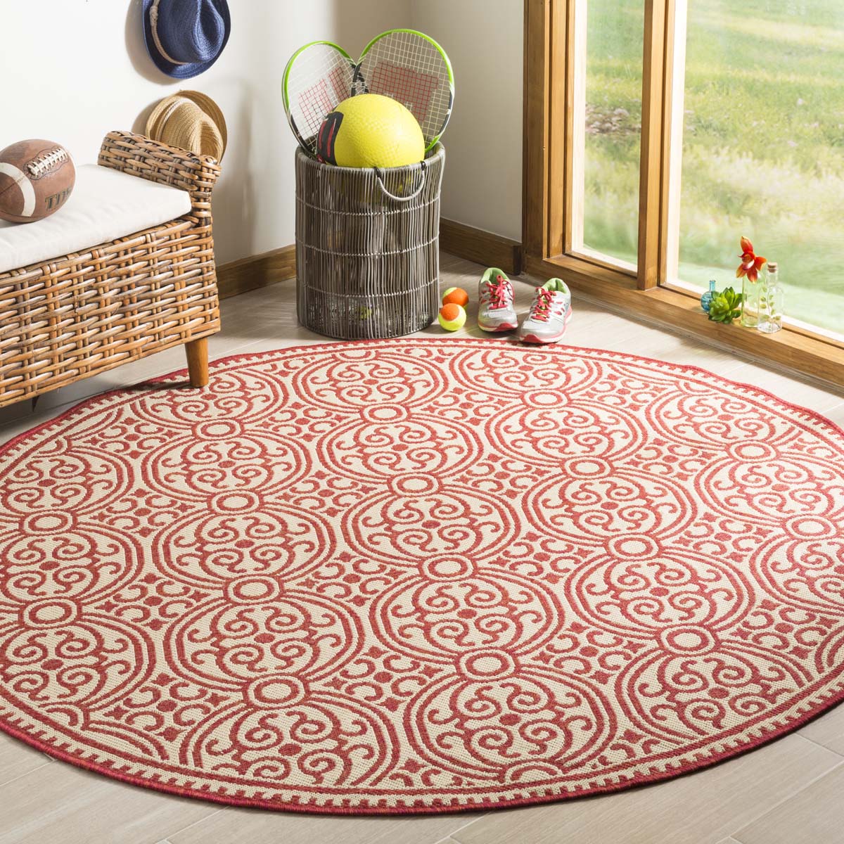 Safavieh Linden 100 134 Rug, LND134 - Red / Creme