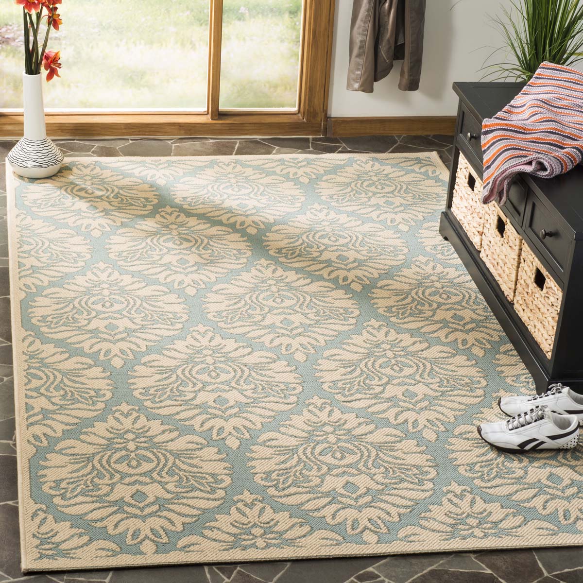 Safavieh Linden 100 135 Rug, LND135 - Aqua / Cream