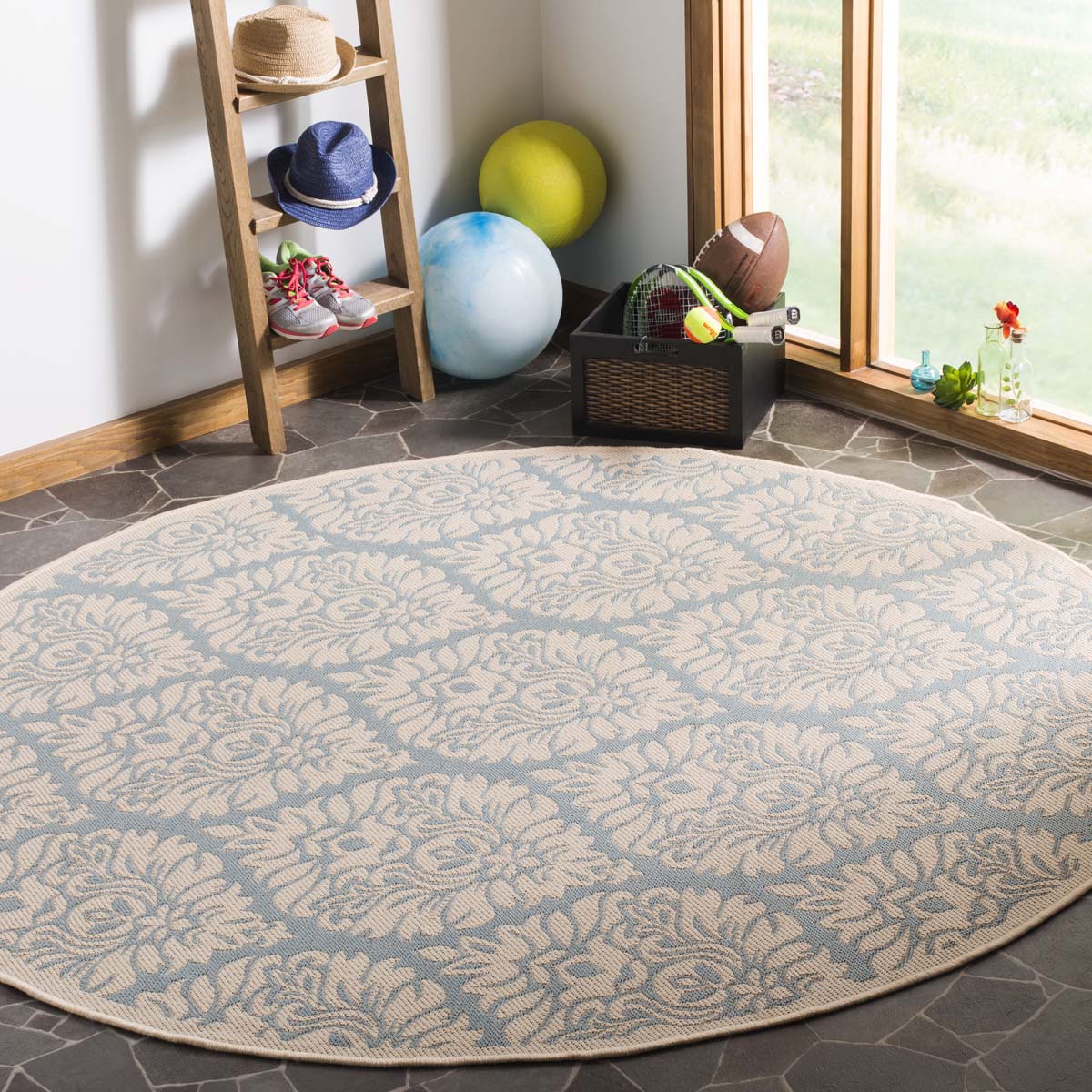 Safavieh Linden 100 135 Rug, LND135 - Aqua / Cream