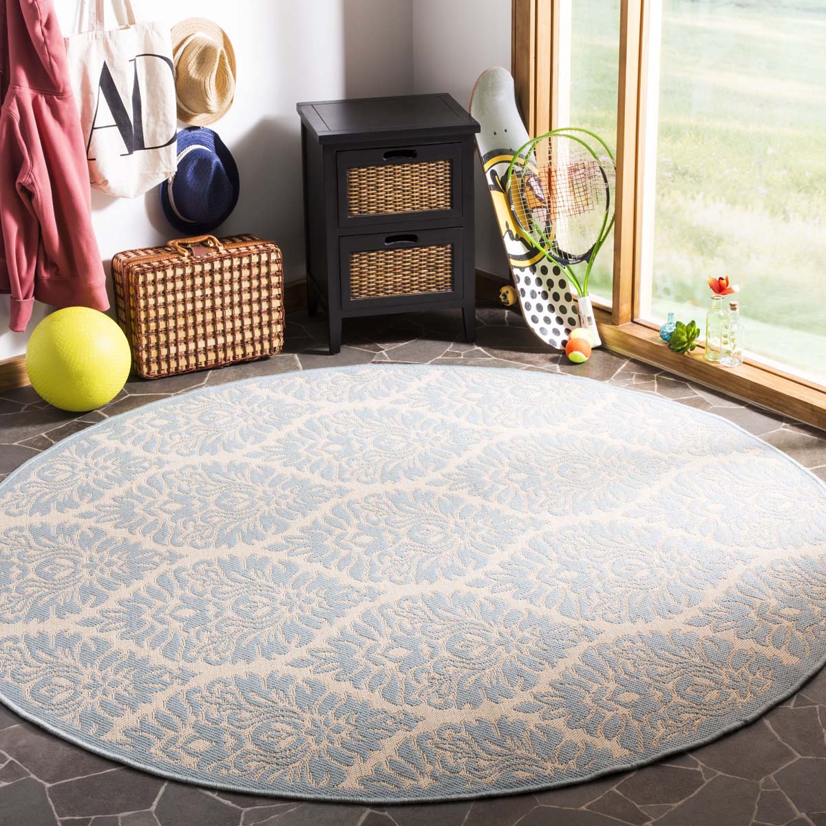 Safavieh Linden 100 135 Rug, LND135 - Cream / Aqua