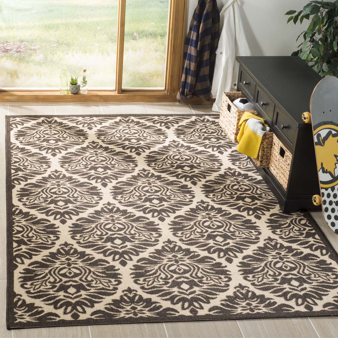 Safavieh Linden 135 Rug, LND135 - Creme / Brown