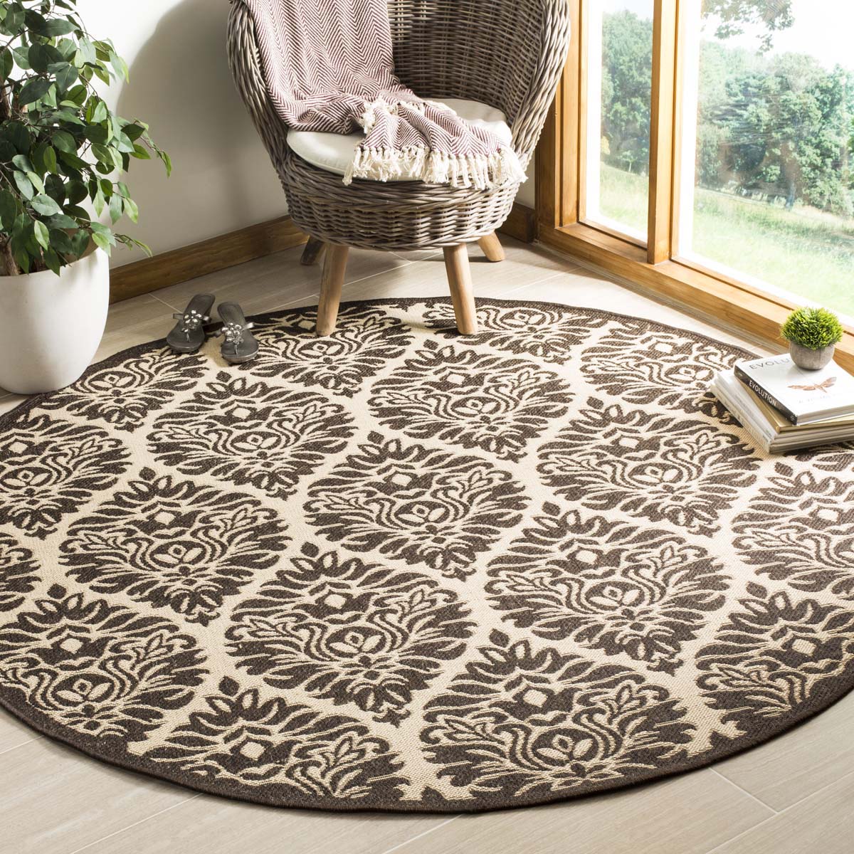 Safavieh Linden 100 135 Rug, LND135 - Creme / Brown