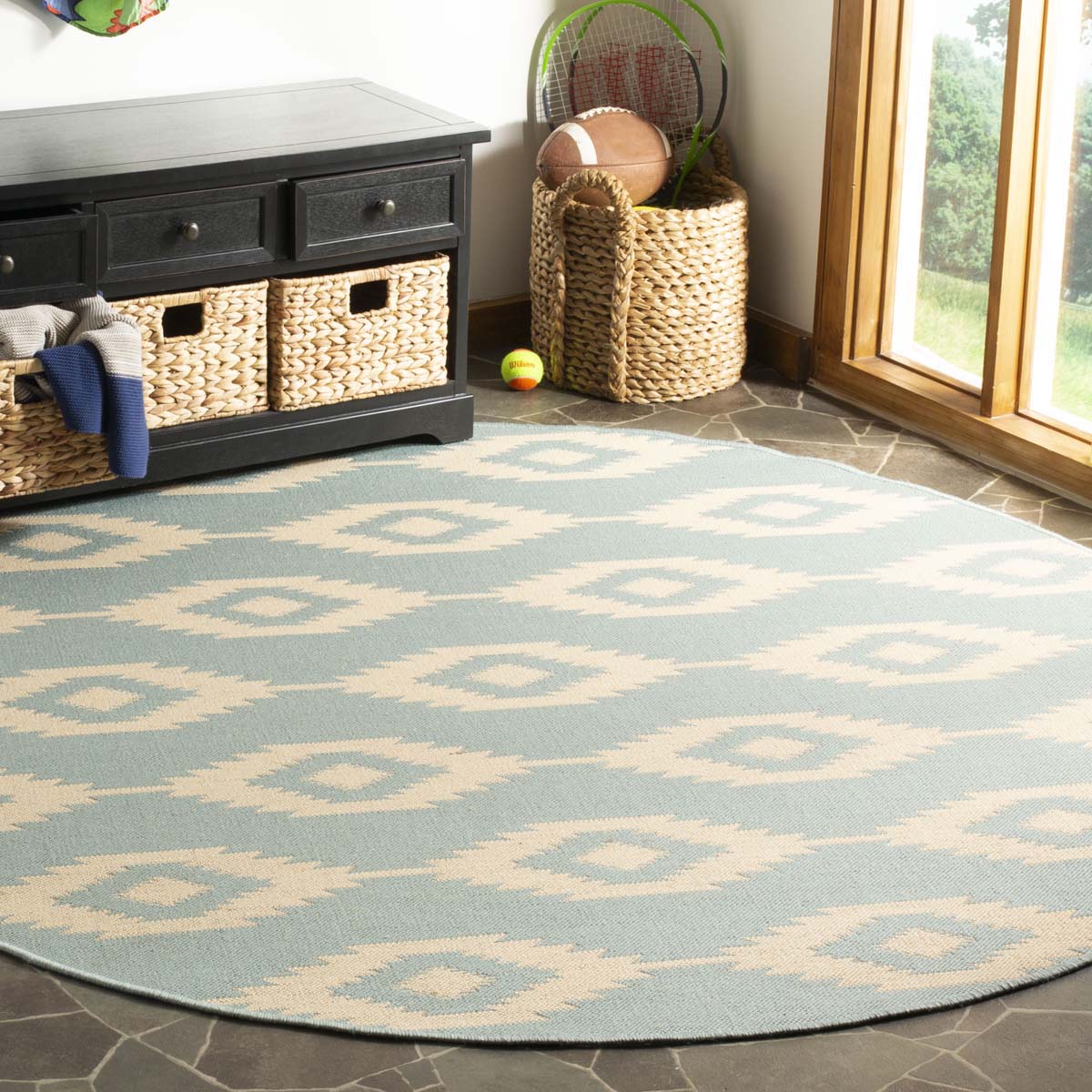 Safavieh Linden 100 171 Rug, LND171 - Cream / Aqua