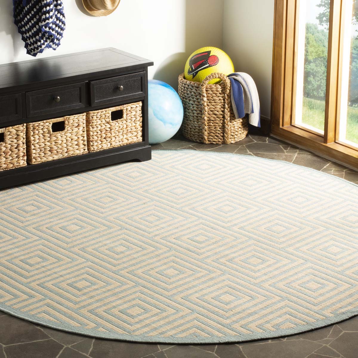 Safavieh Linden 100 173 Rug, LND173 - Cream / Aqua