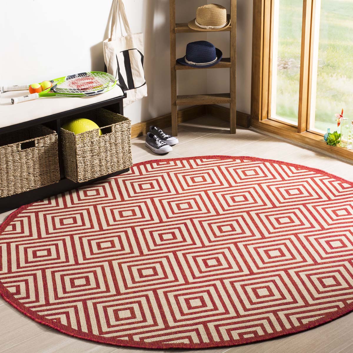 Safavieh Linden 100 173 Rug, LND173 - Red / Creme